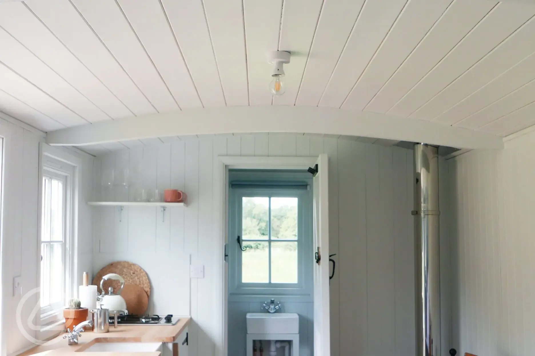 Shepherd's hut interior