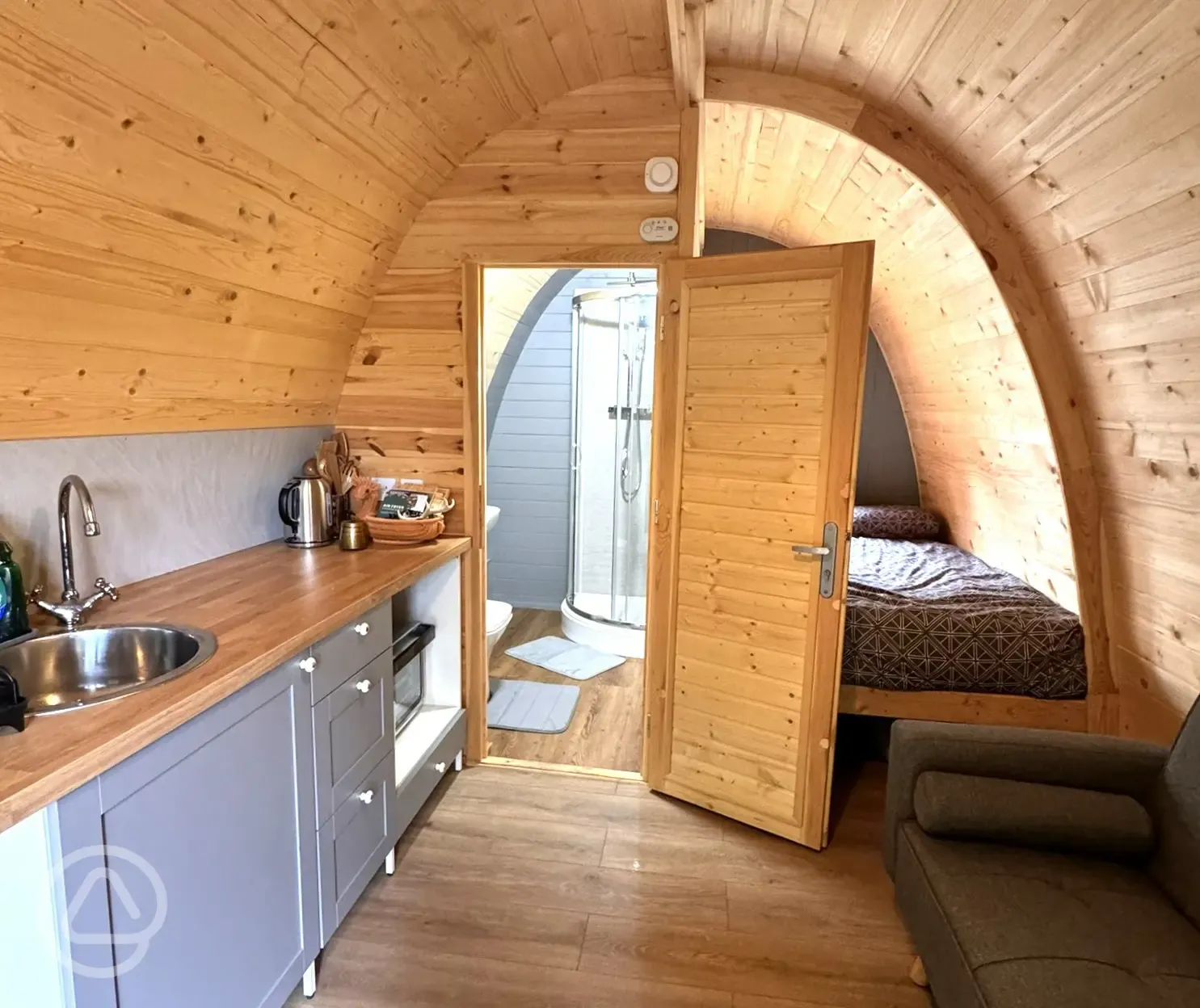 Glamping pod interior