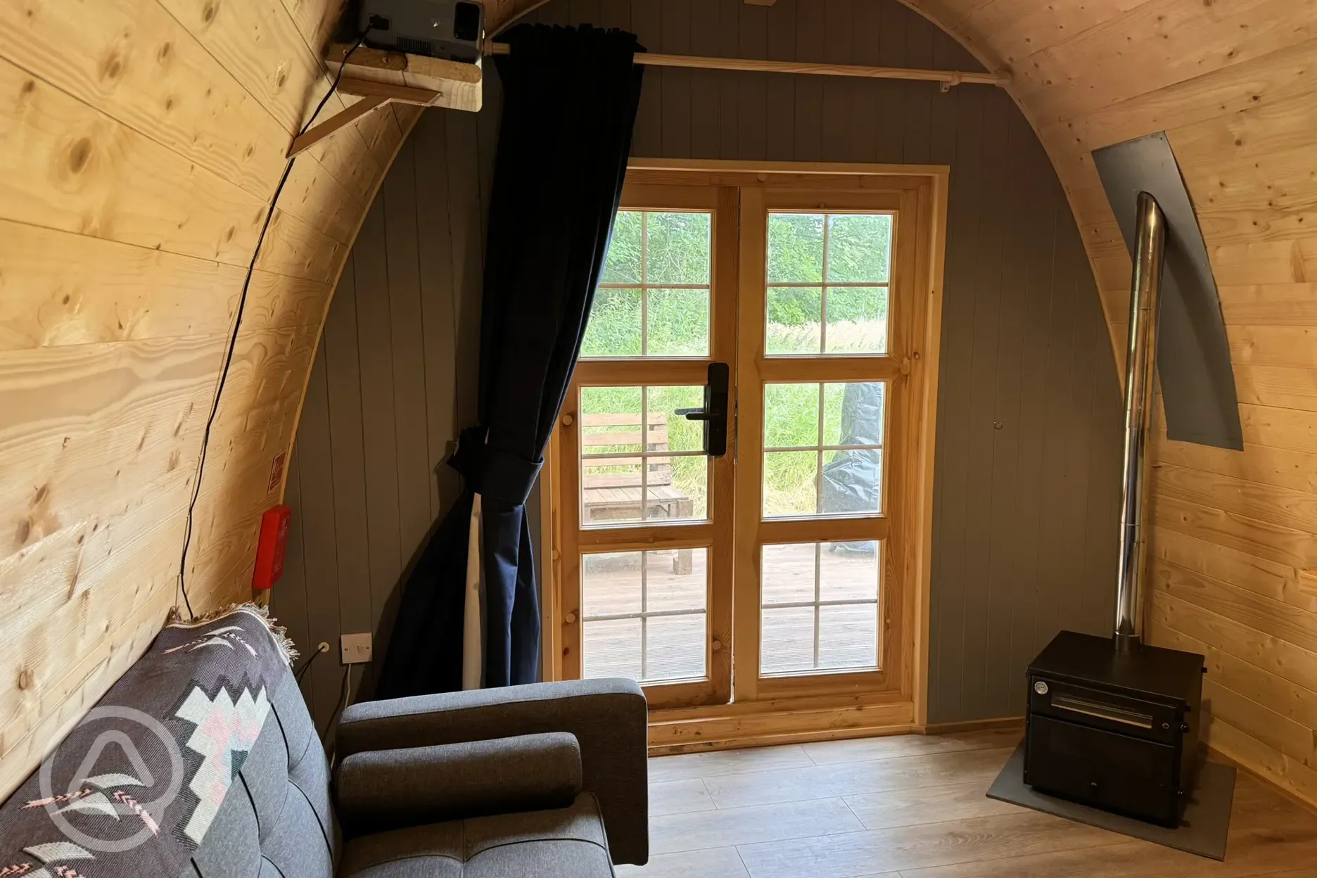 Glamping pod interior