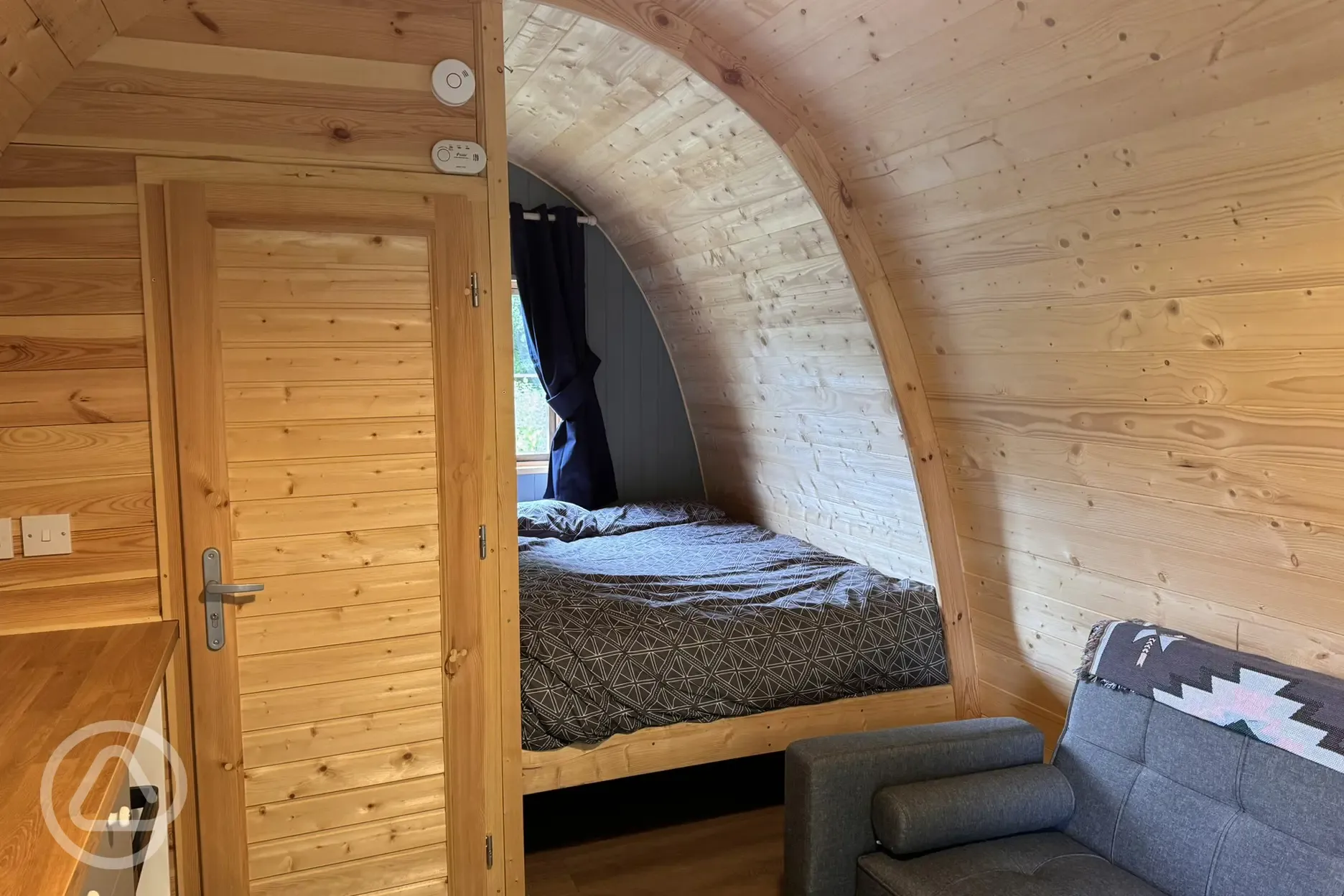 Glamping pod bed