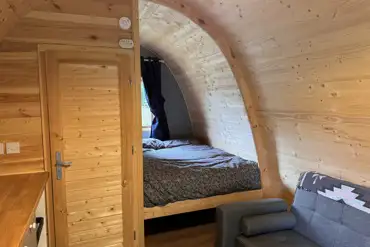 Glamping pod bed