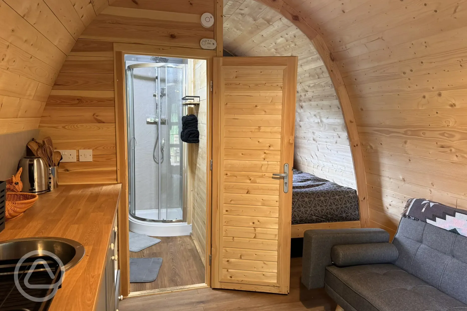 Glamping pod interior