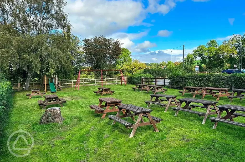 Pub garden with a play area