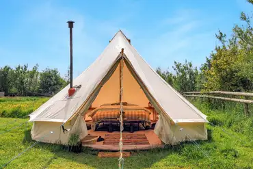 5m Bell Tent with wood burning stove