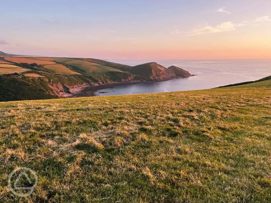 Crackington haven at sunset