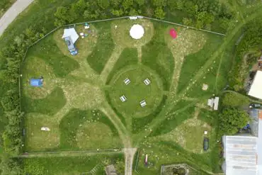 Bird's eye view of the campsite