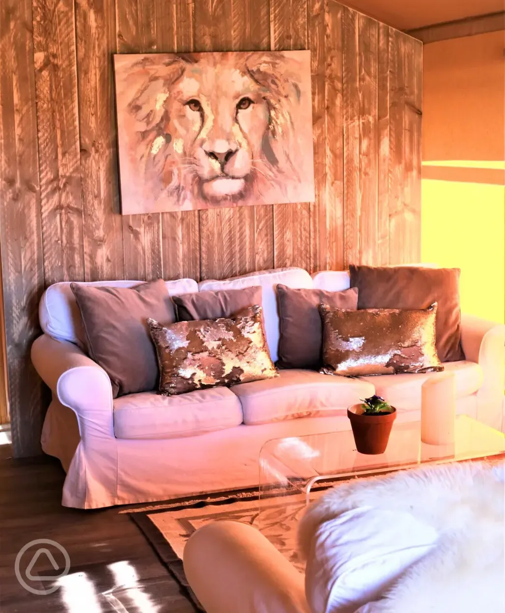 Safari tent living area