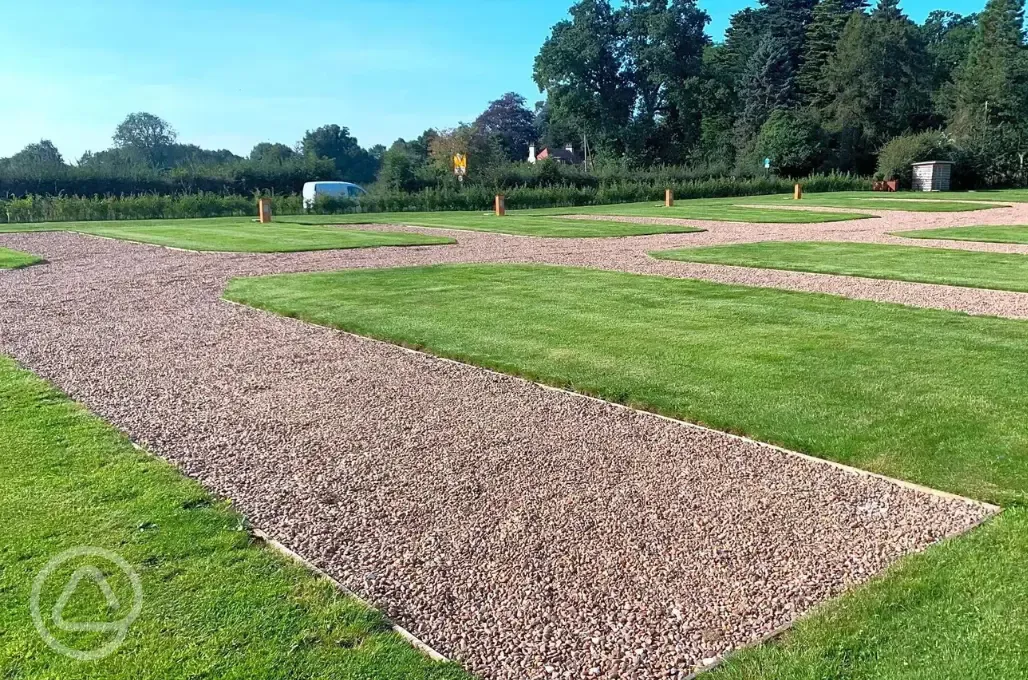 Electric hardstanding touring pitches with 16 amp hook up (12m x 3m)