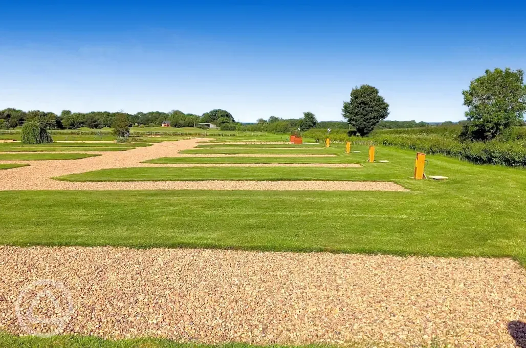 Electric hardstanding touring pitches with 16 amp hook up (12m x 3m)