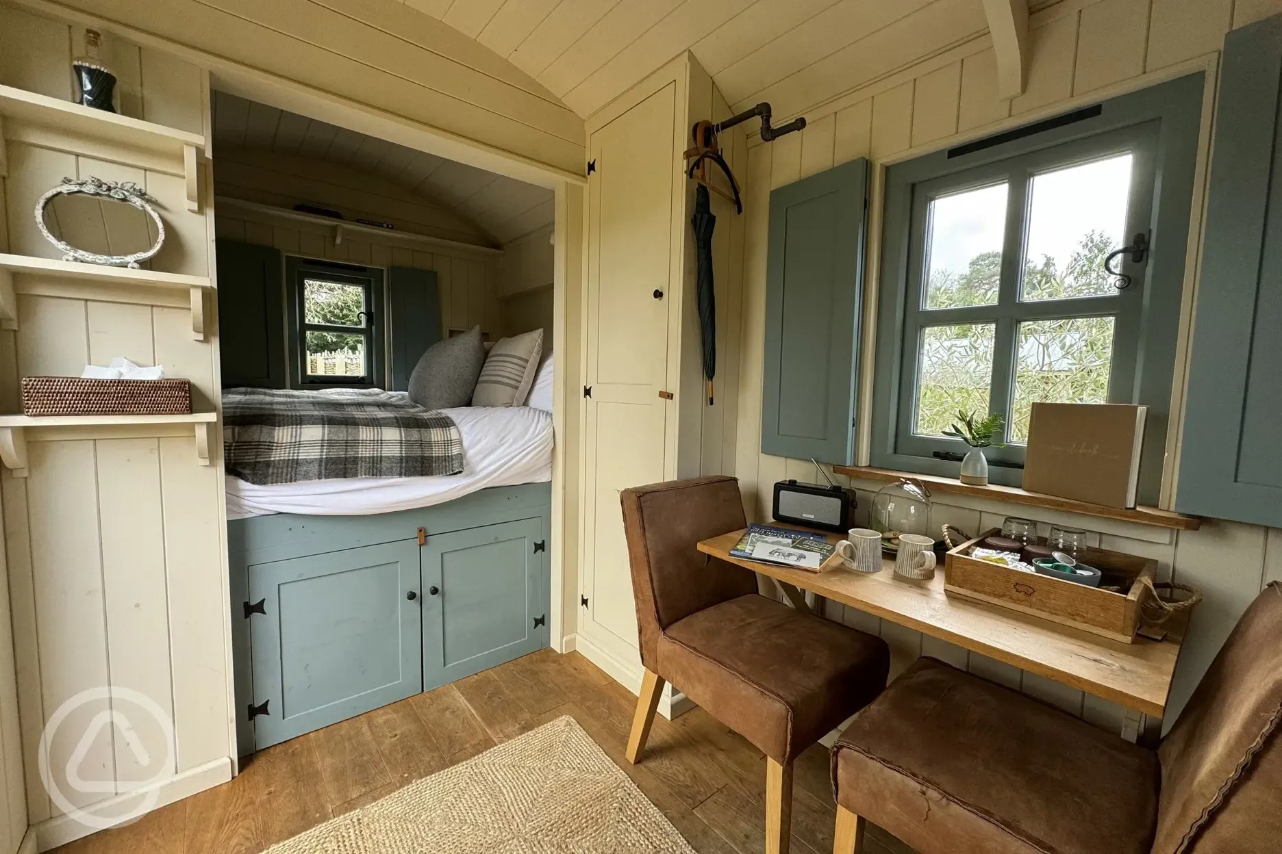 Shepherd's hut interior