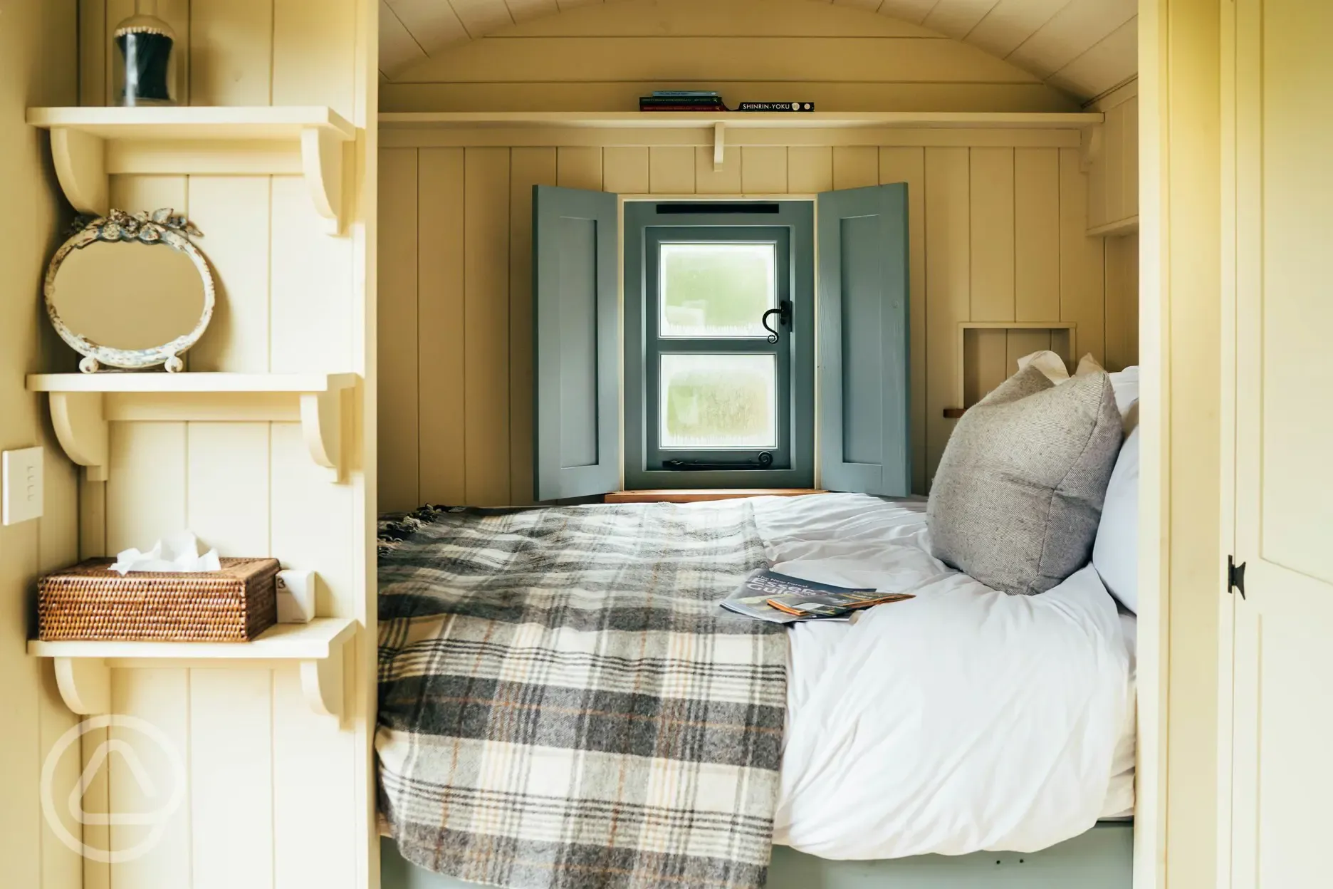 Shepherd's hut double bed