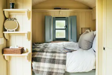 Shepherd's hut double bed