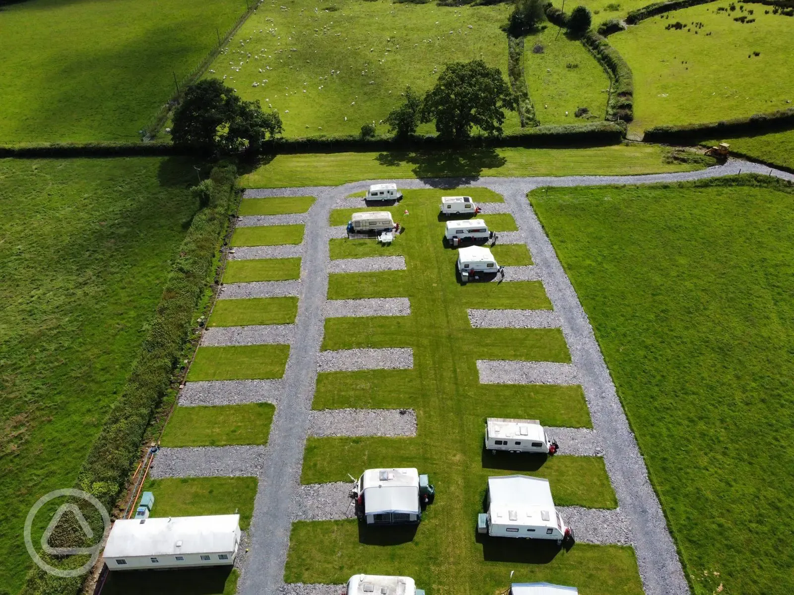 Aerial of the hardstanding pitches