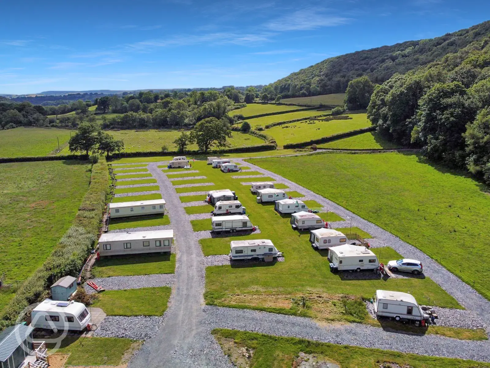 Aerial of the hardstanding pitches