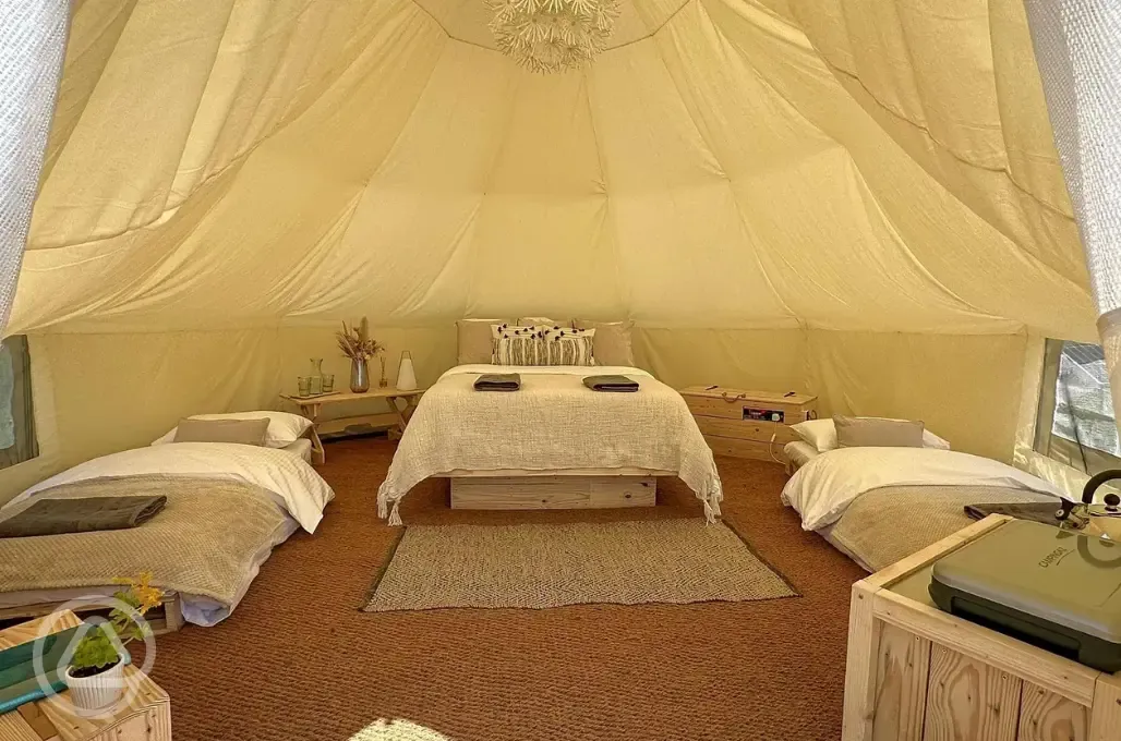 Bell tent interior 