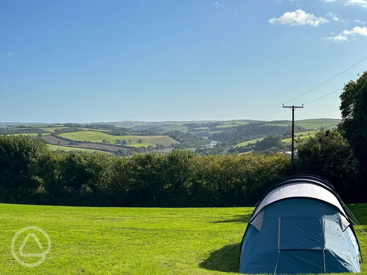 Non electric grass tent pitches