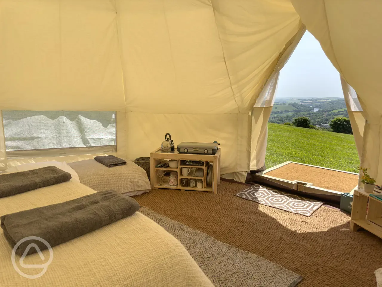 Bell tent interior 