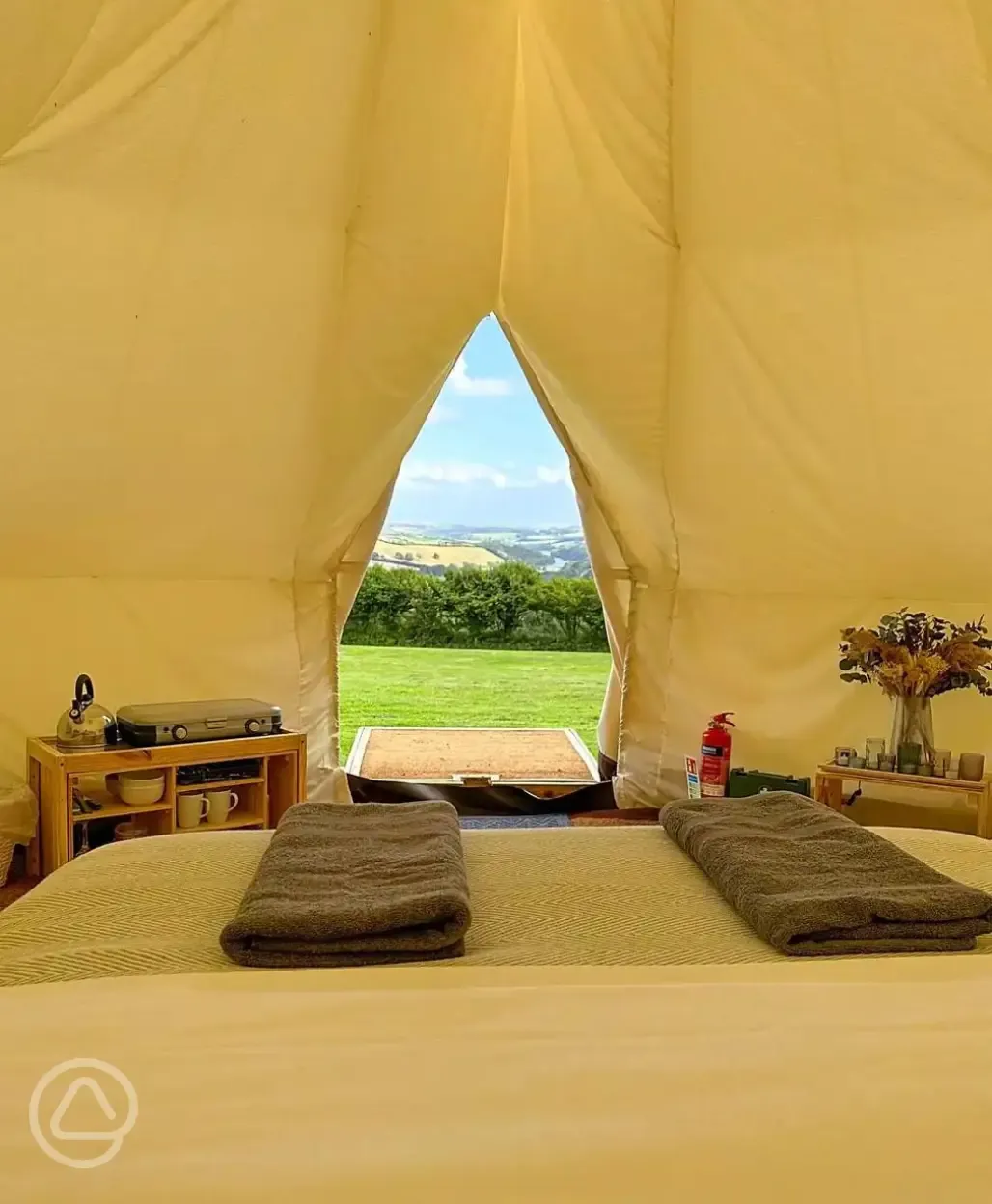 View from inside the bell tent 