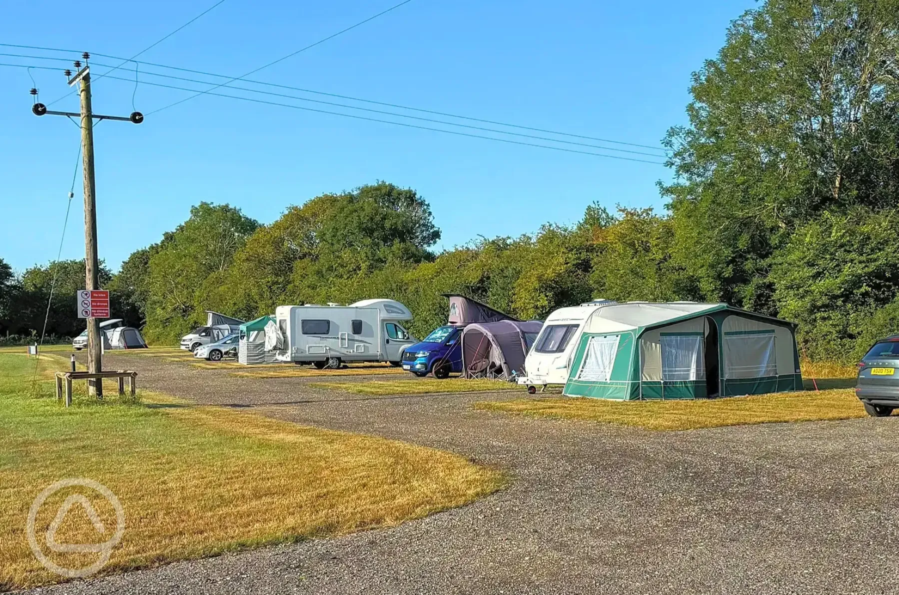 Fully serviced hardstanding pitches