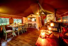 Safari tent living area