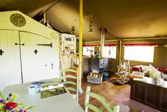 Safari tent living area