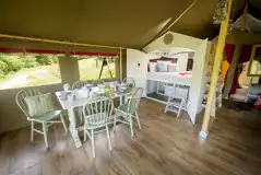 Safari tent living area