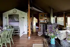 Safari tent living area