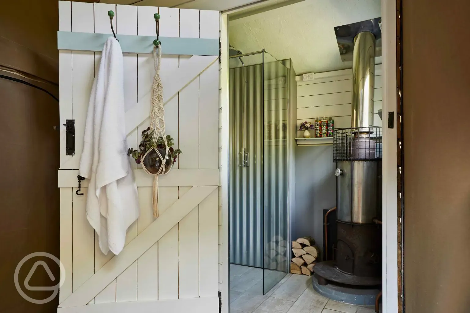 Safari tent private shower