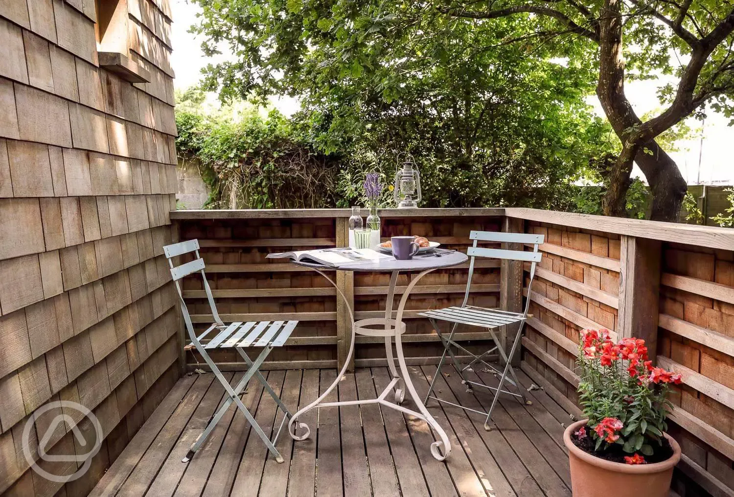 Veranda with a table for two