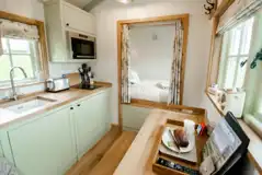 The Wensleydale shepherd's hut kitchenette