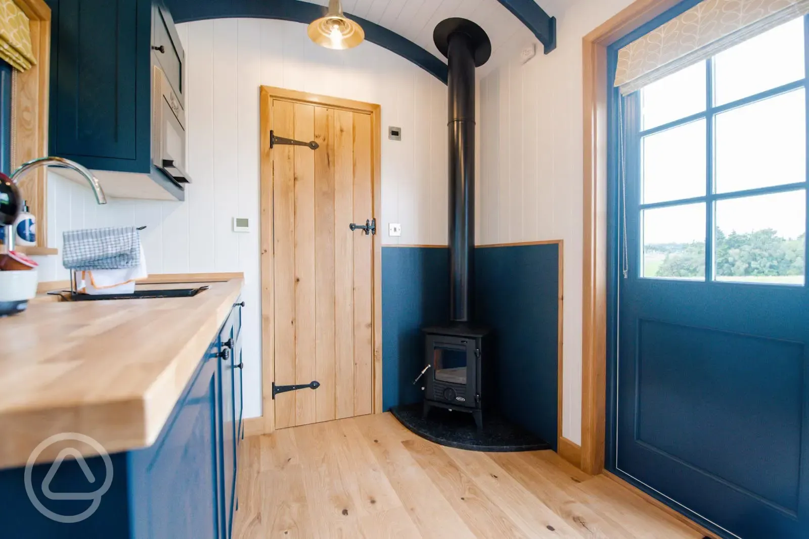 The Dalesbred shepherd's hut living area