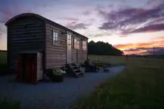 The Wensleydale shepherd's hut at sunset