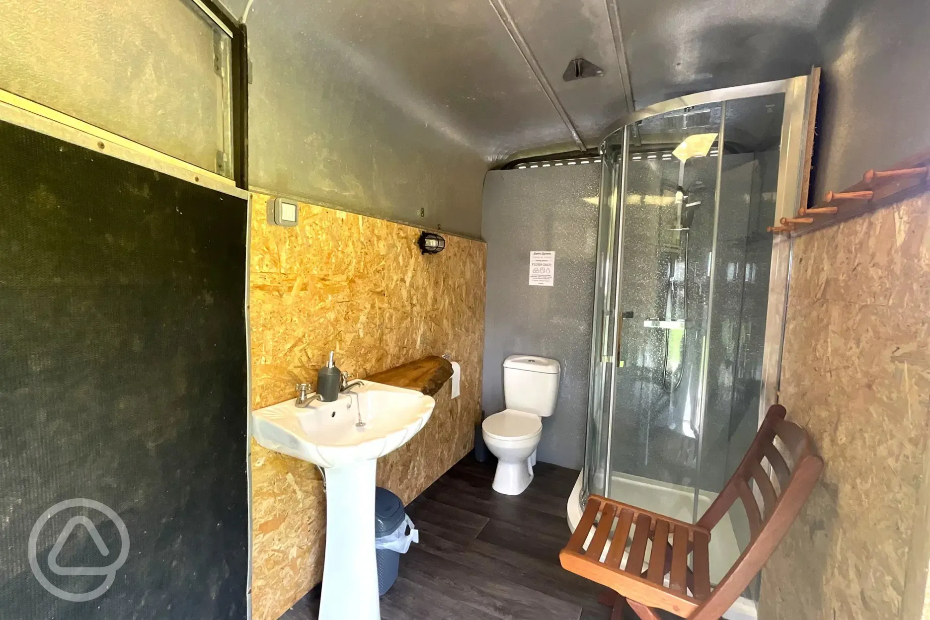 Shower and toilet