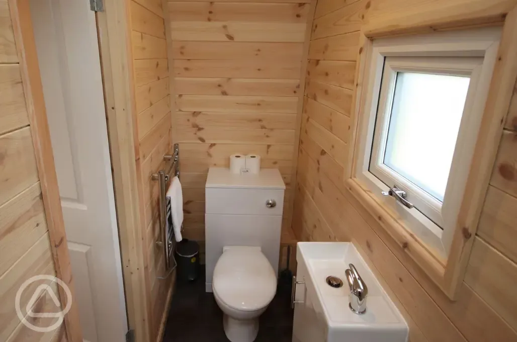 Glamping pod bathroom