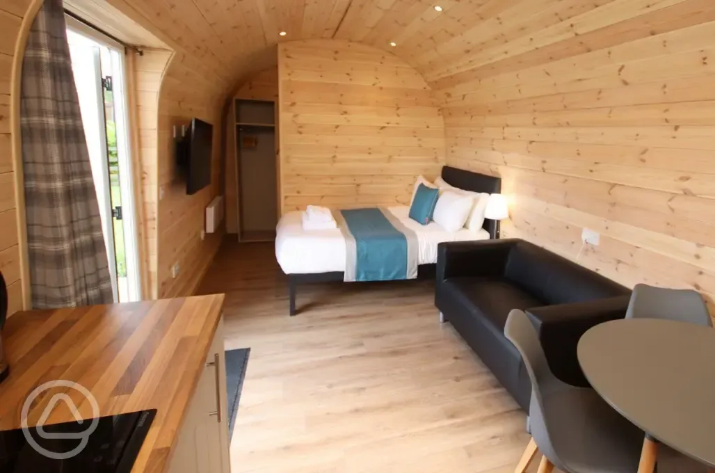 Glamping pod interior