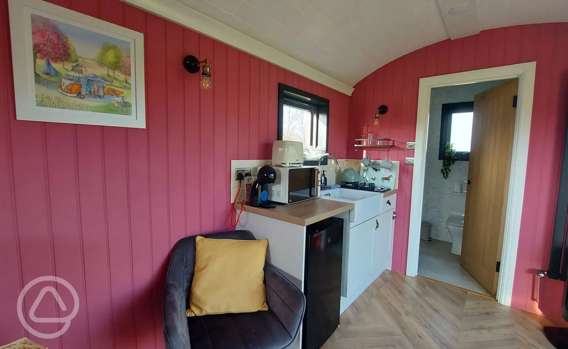 Shepherd's hut kitchenette