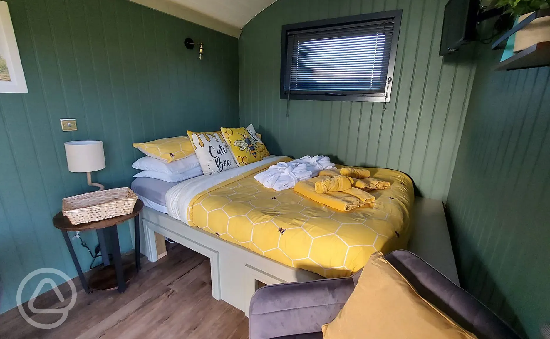 Shepherd's hut interior