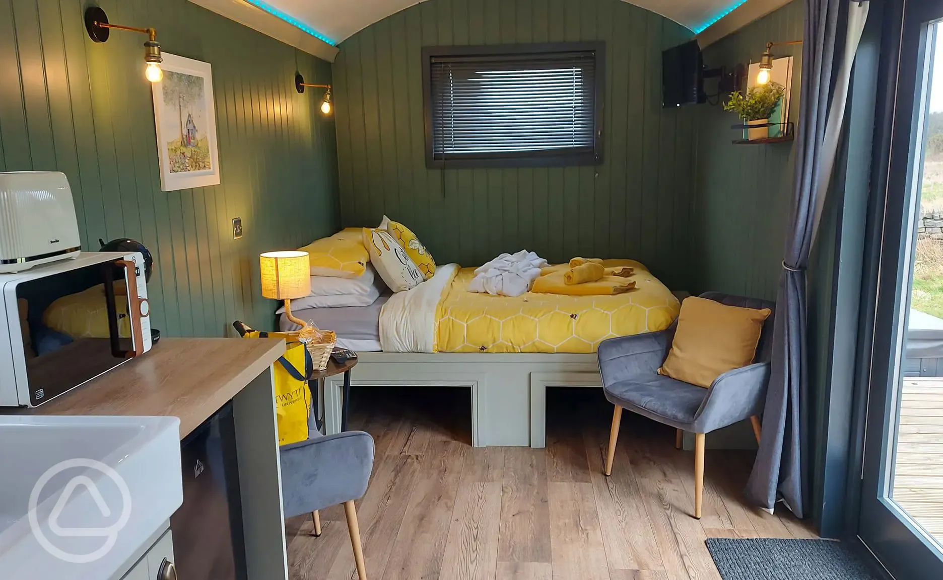 Shepherd's hut interior