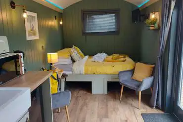 Shepherd's hut interior