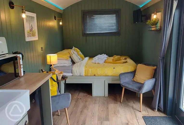 Shepherd's hut interior