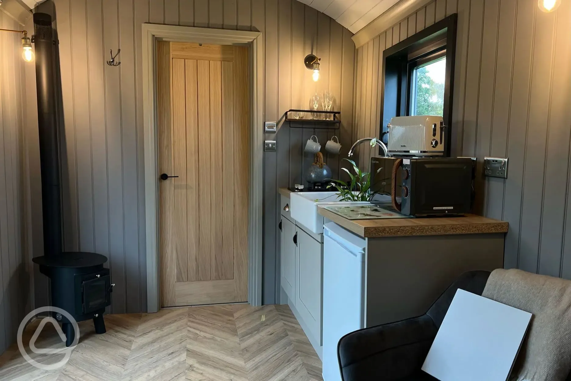 Shepherd's hut kitchenette