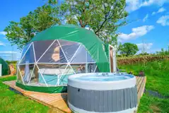 Glamping dome at Windmill Retreats with optional hot tub