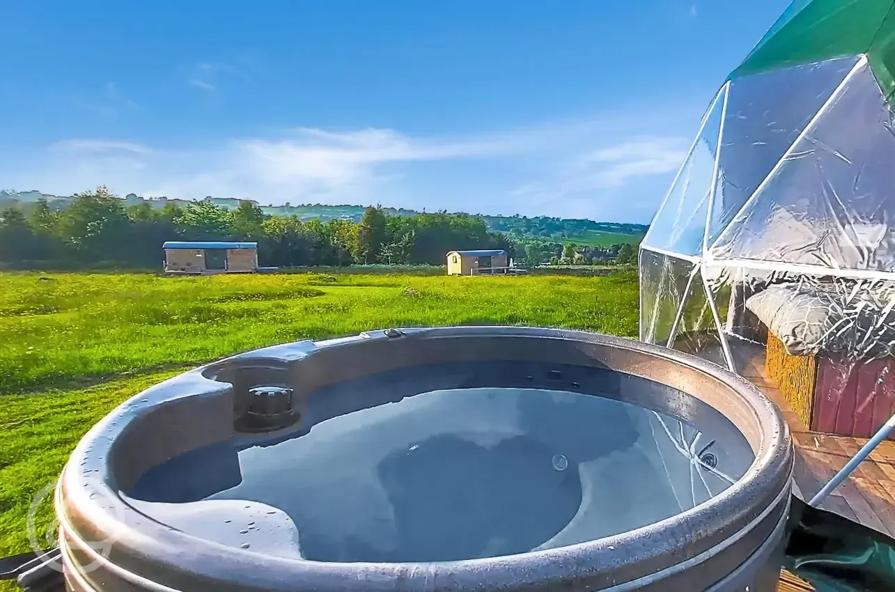 Geodome and optional hot tub