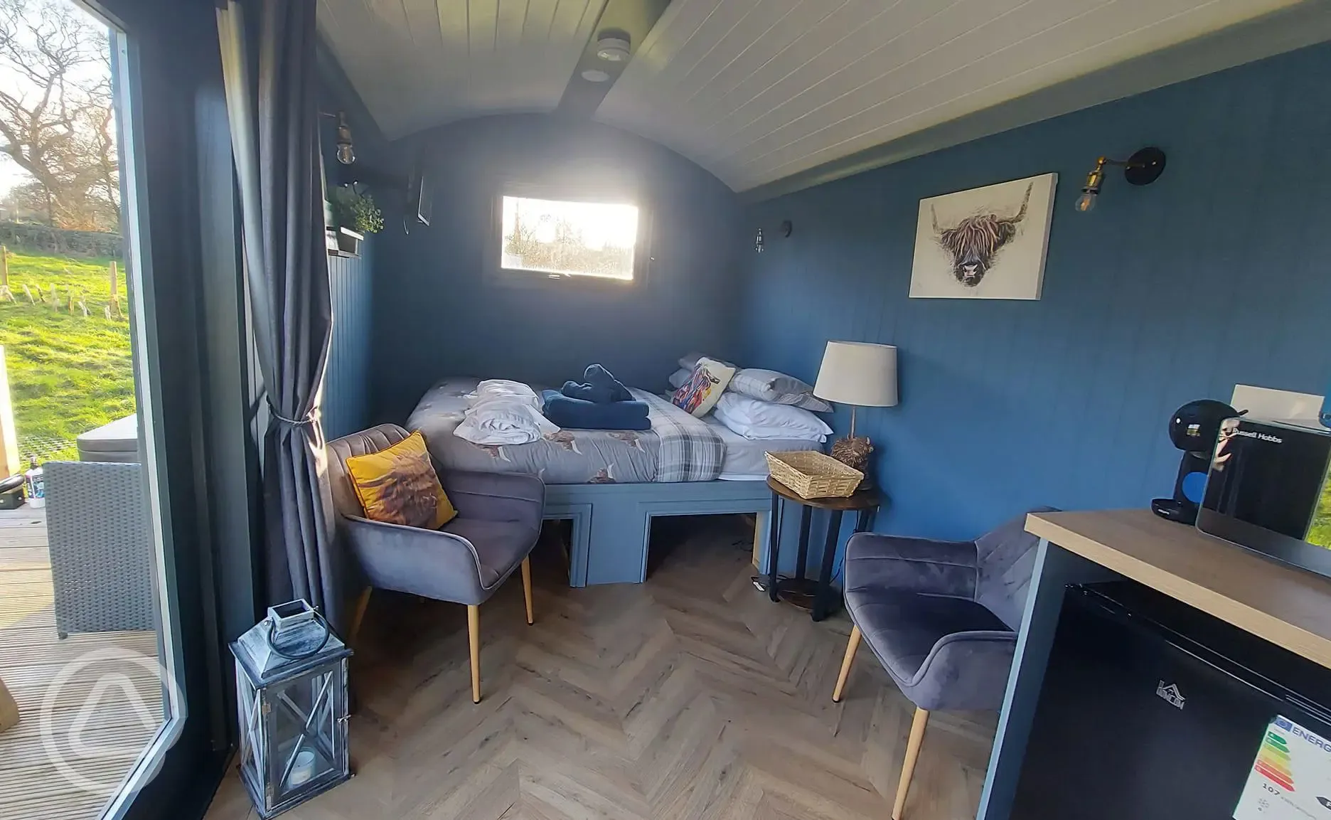 Shepherd's hut interior