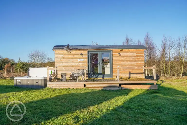 Shepherd's hut with an optional electric hot tub