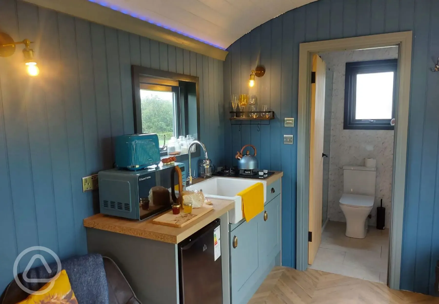 Shepherd's hut kitchenette