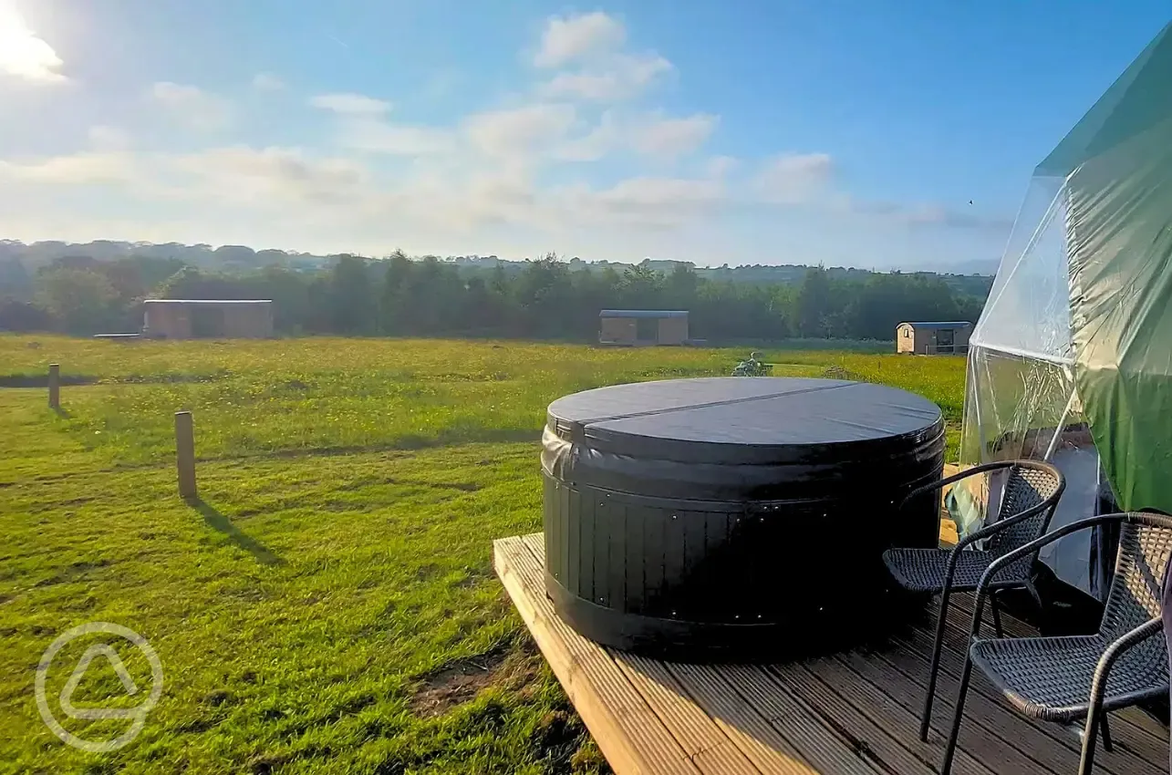 Geodome and optional hot tub