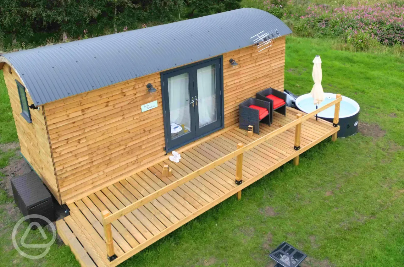 Shepherd's hut and optional hot tub