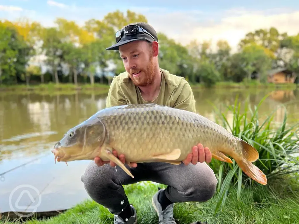 One of three fishing lakes, fishing is included with your stay