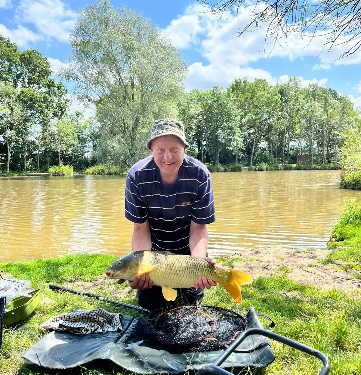 One of three fishing lakes, fishing is included with your stay